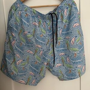 Vineyard Vines Blue and Green Swim Trunks